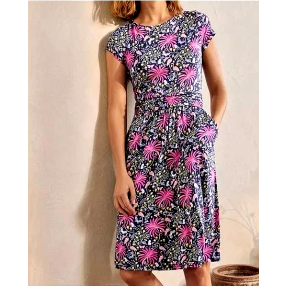 Boden Amelia Jersey Dress in Tropical Charm